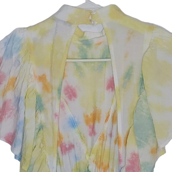 NWT YFB Cruz tie dye backless ruffle maxi dress - Picture 8 of 16